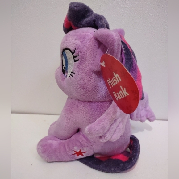 New! TWILIGHT SPARKLE Purple My Little Pony COIN PIGGY BANK PLUSH TOY - Picture 5 of 7